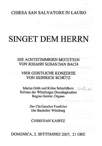 Vorschaubild für Programm: „Die achtstimmigen Motetten von Johann Sebastian Bach, vier geistliche Konzerte von Heinrich Schütz“